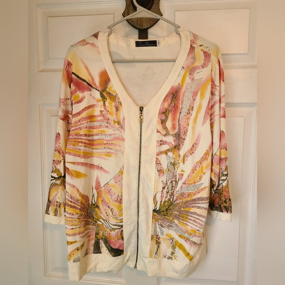 Travel Elegance Woman's Long Sleeve Full Zip Sweater - Picture 5 of 16